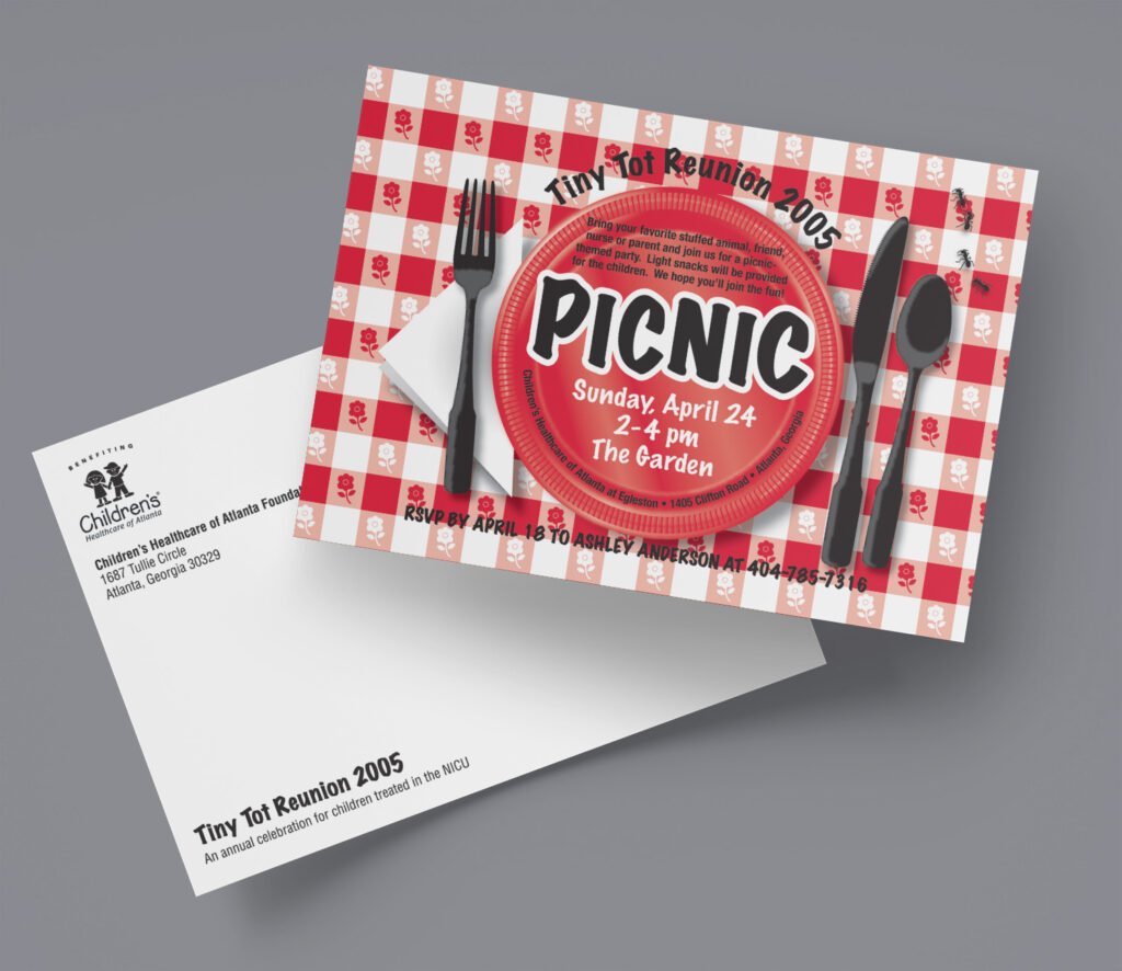 Julie Quigley - Graphic Design Portfolio - Friends Junior Committee Event Postcard